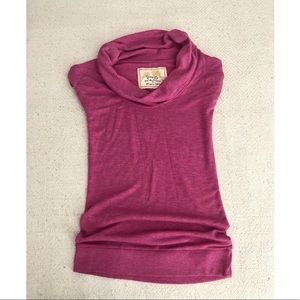 Pink cowl neck top